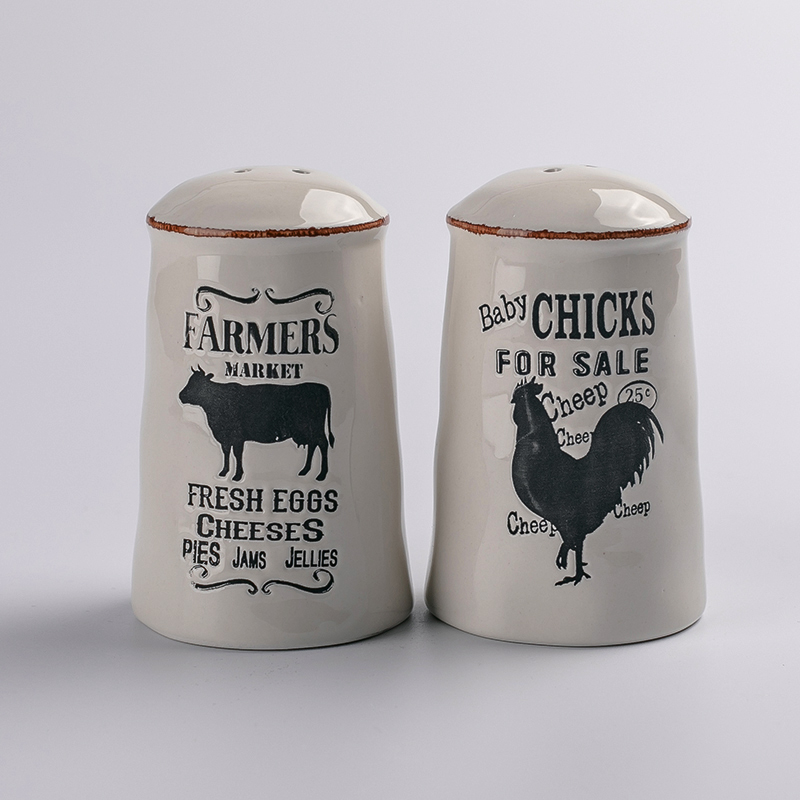 Ceramic country series with animal print S&P pepper shaker