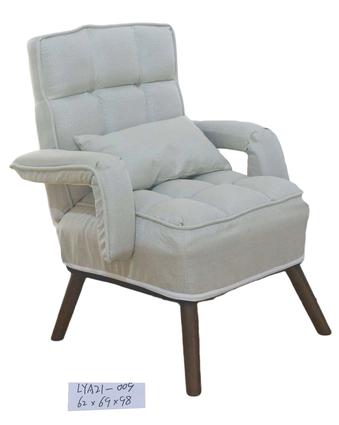 Northern Euope design Solid wood Cream Color Artificial Fabric Armchair LYA21-009