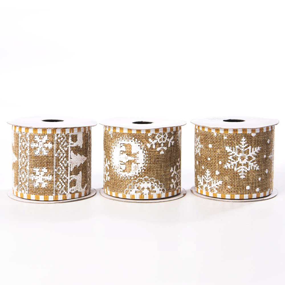 Burlap Christmas Ribbons for Wreaths