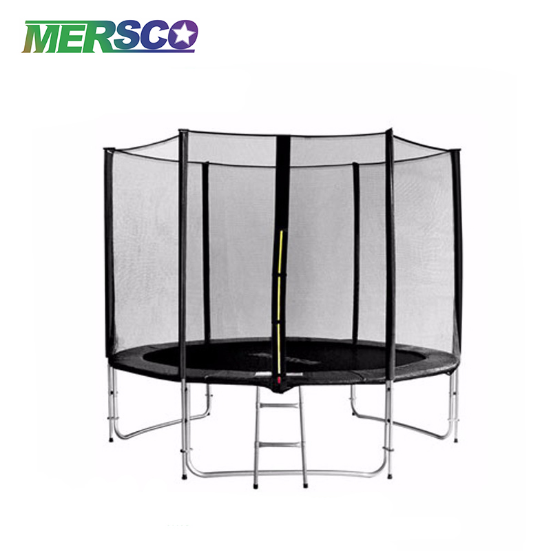 Mersco Outdoor Trampoline With Safety Enclosure Basketball Hoop and Ladder for Adults
