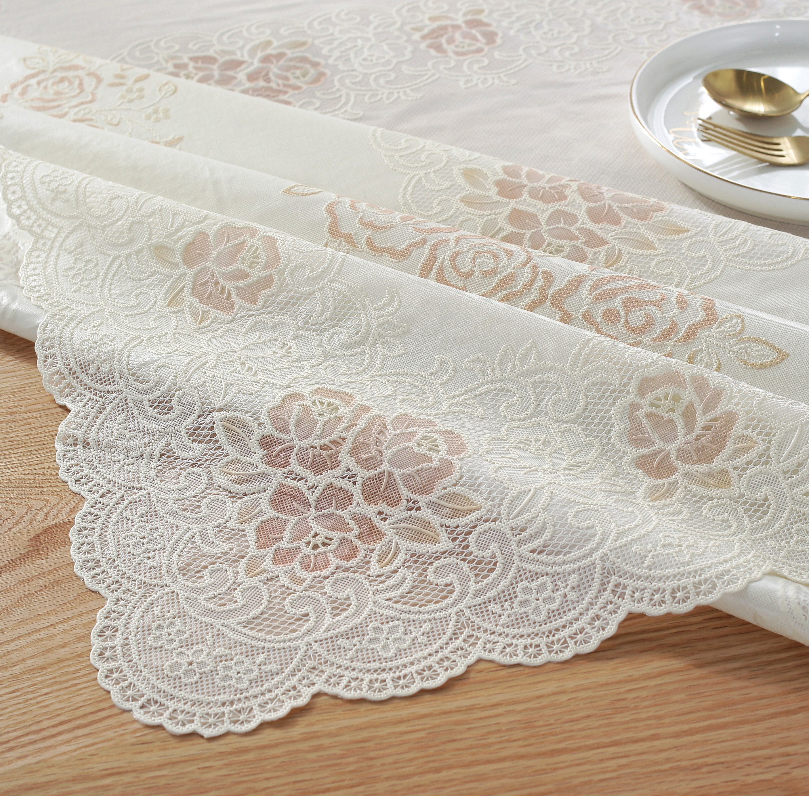 Vinyl PVC Rectangle Print Table Cloth With Backing Sheet 54x72 Inch-Easy Care Dinning Tablecloth Waterproof Oil-Proof Stain Proof