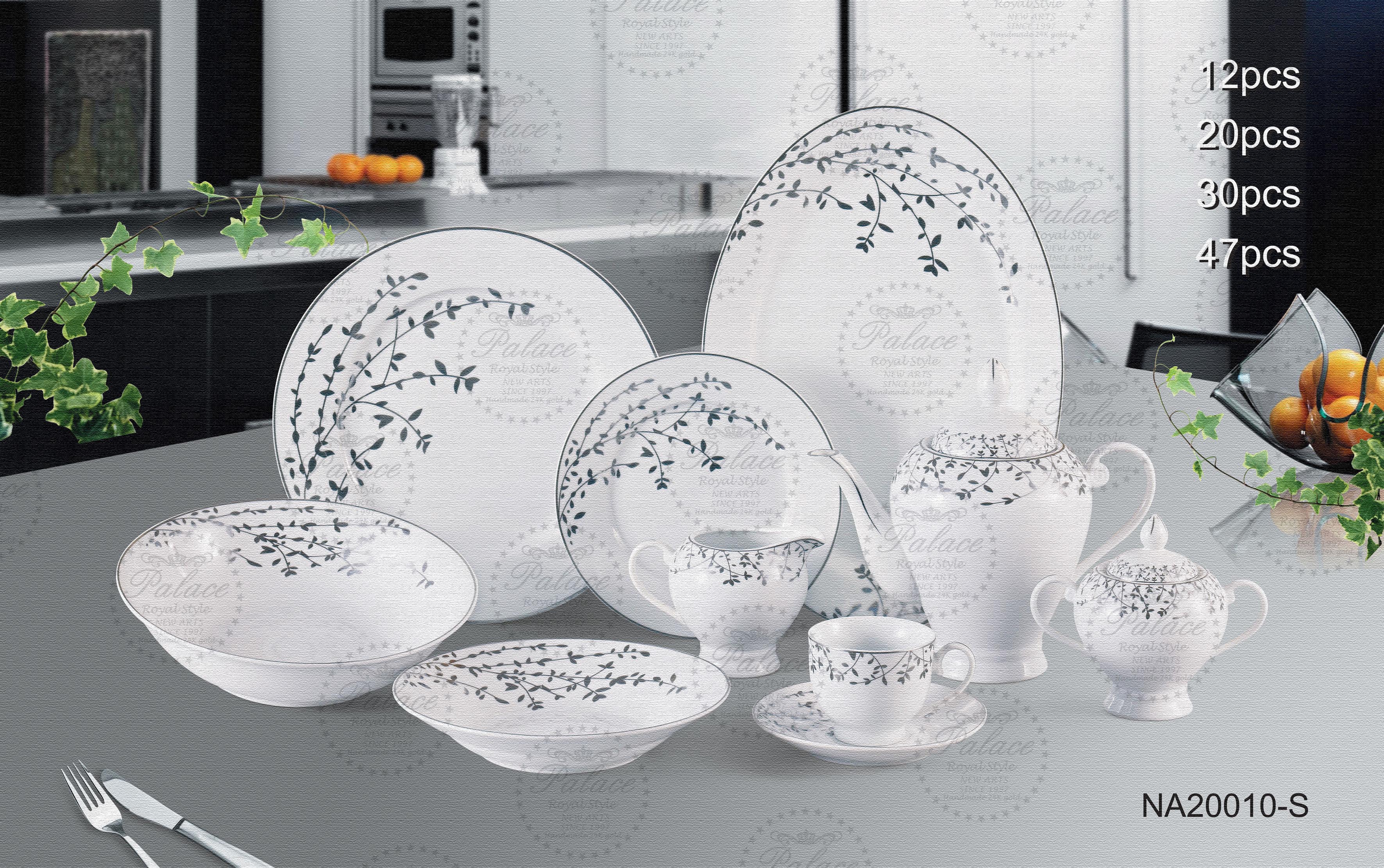 Porcelain 12pcs,20pcs, 30pcs, 47pcs, Plates, Cup & Saucers