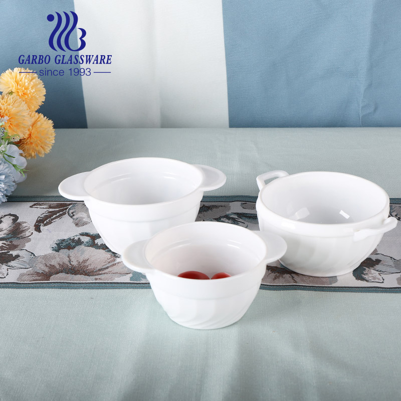 Garbo new model 4.69inch heat resistant opal glass casserole 445ml