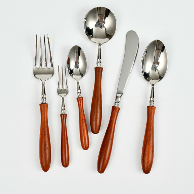 Wooden handle flatware