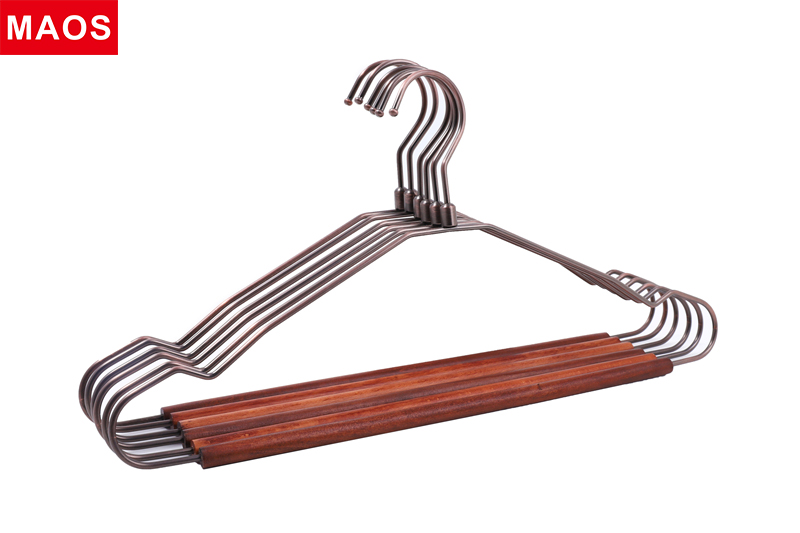 Matt black nickel finishing anti-slip metal clothes hanger