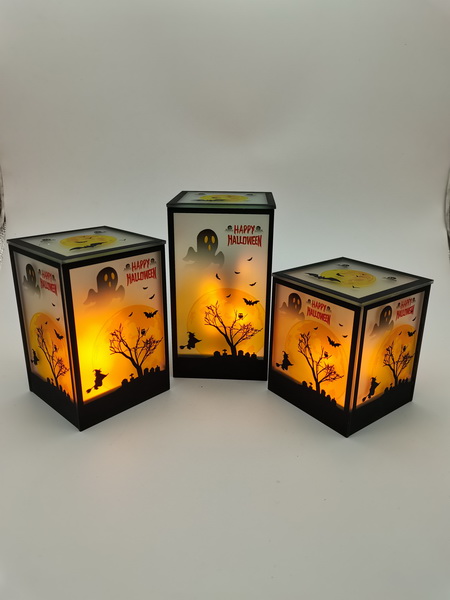 Halloween Glass Flame Lamp