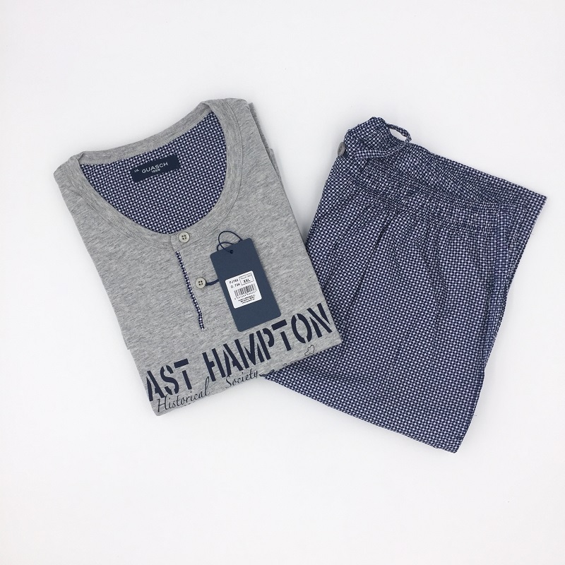 Men's 100%cotton mixed pajamas