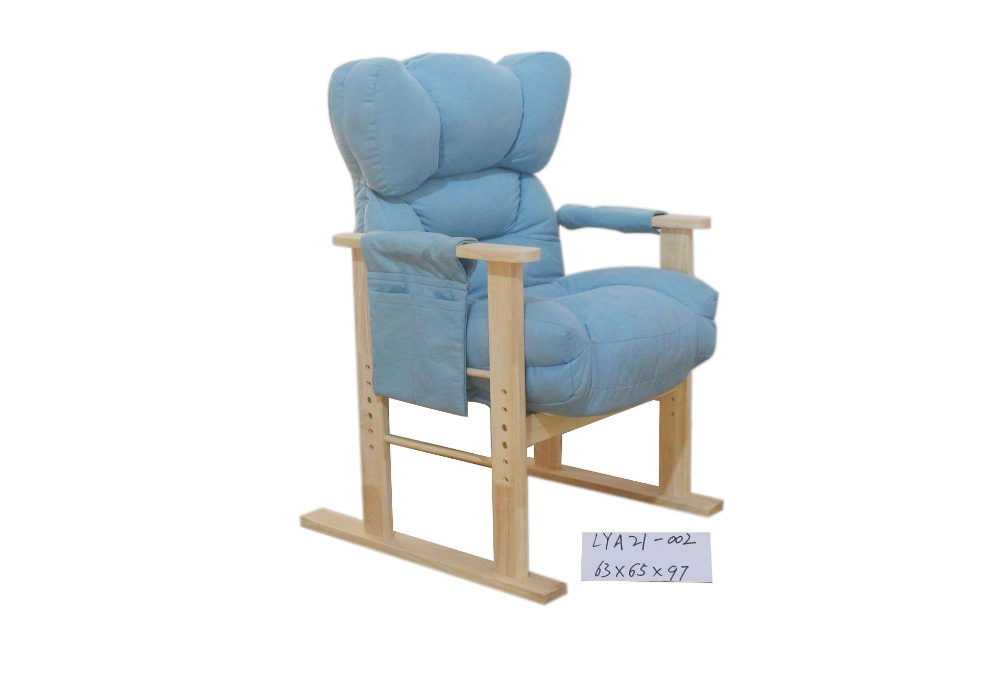 Northern Euope design Solid wood Light Blue Artificial Fabric Armchair LYA21-002