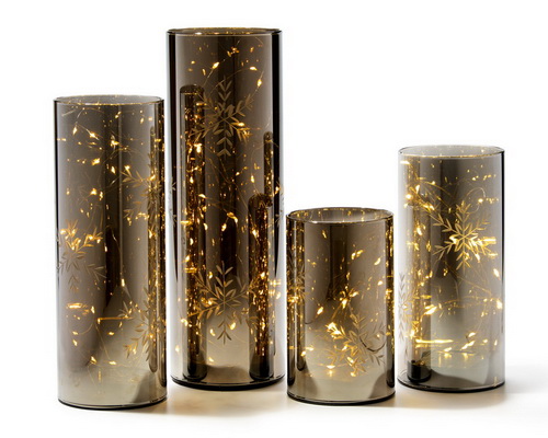 LED Glass Cylinder Hurricane