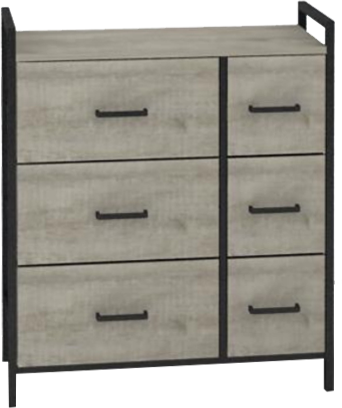 Wide Storage Dresser with 6 Fabric Drawers