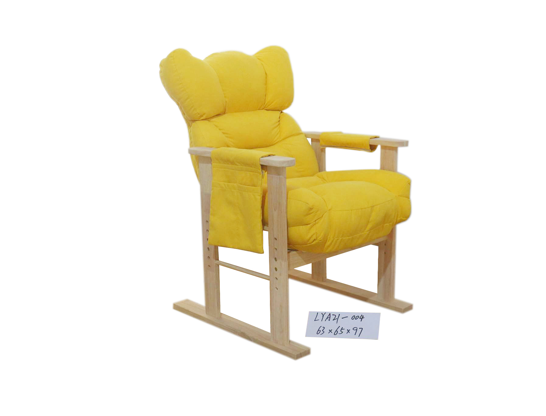 Northern Euope design Solid wood Like Yellow color Artificial Fabric Armchair LYA21-004