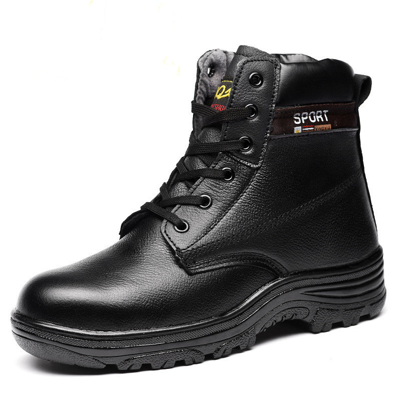 Winter warm labor protection shoes light anti-hit anti-stab protective shoes oil acid and alkali resistance, work shoes