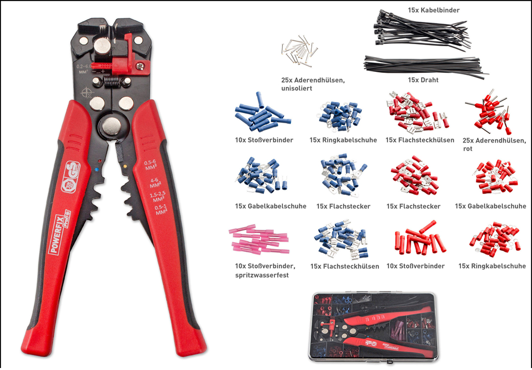 Automatic wire stripper & crimper set 231pcs