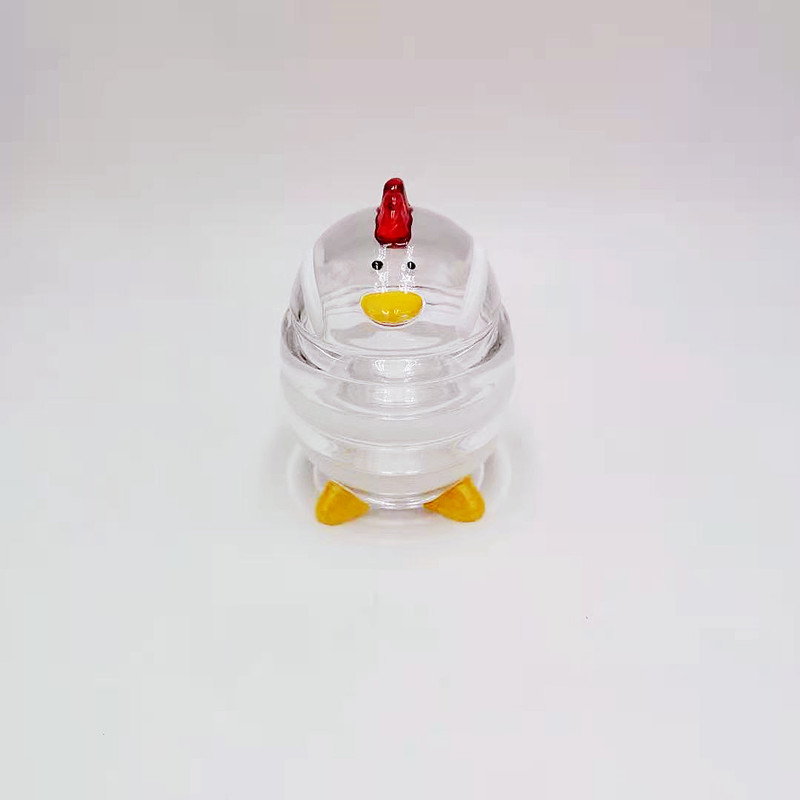 Chick Glass Candy Jar Hand Drawing Crystal glass Jar for Food