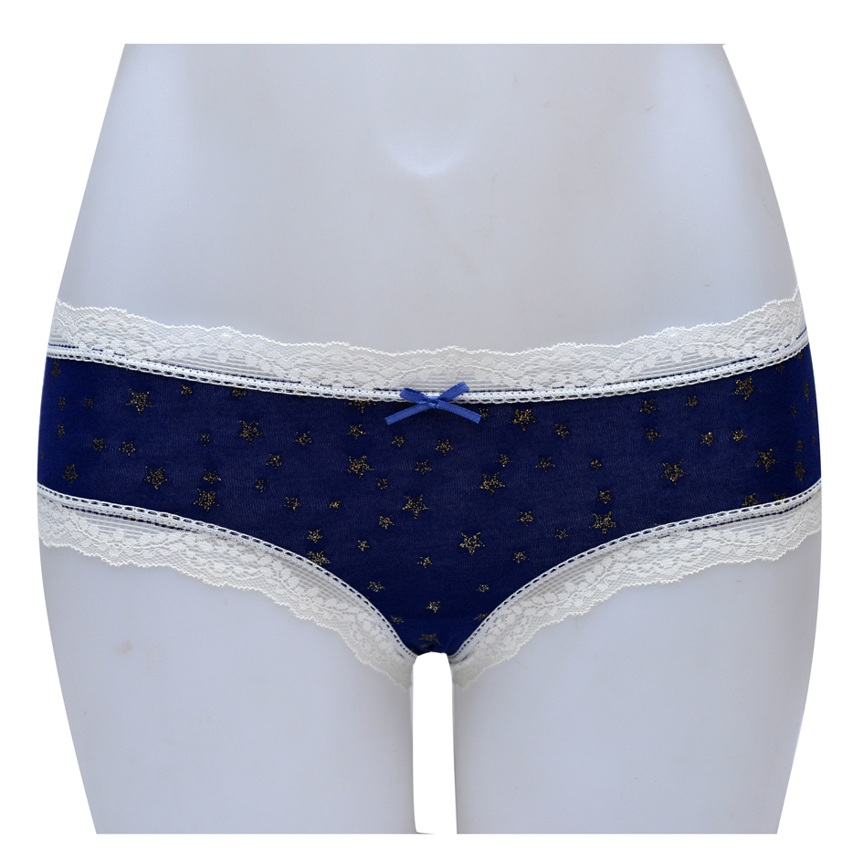 Lady Skin Friendly Comfortable Cotton Spandex Lace Wb Brief