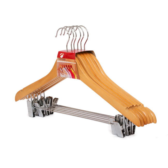 High quality wodoen hanger natural color wooden hanger for pant