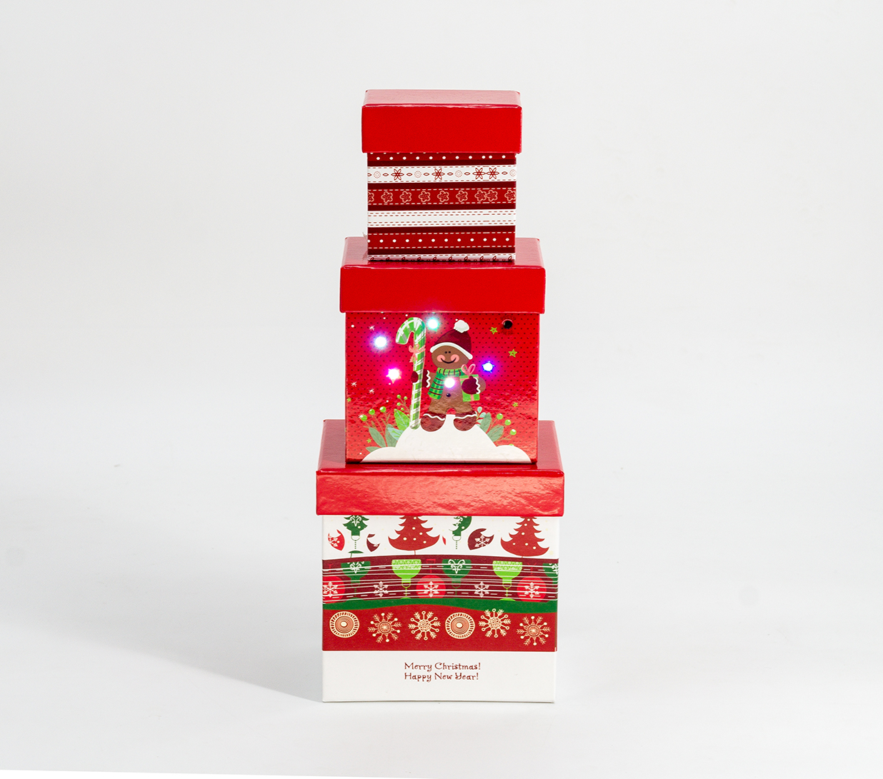 LED Box Square Christmas Box Gift Box Packing Box 3/Set