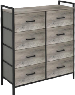 Wide Storage Dresser with 8 Fabric Drawers