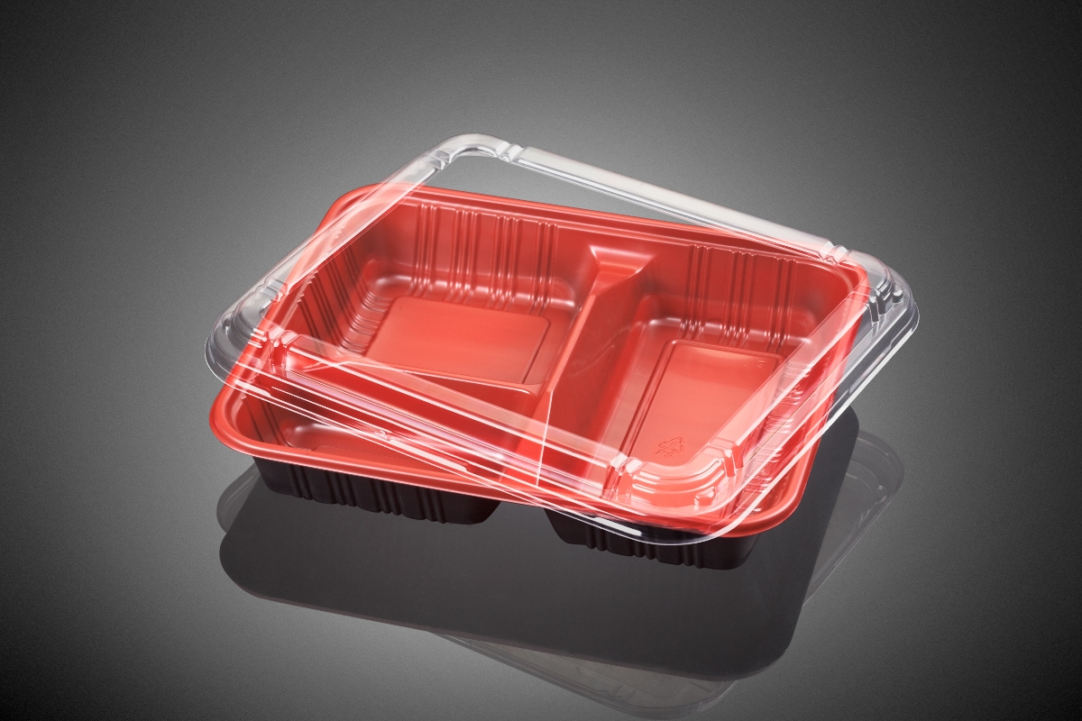 3 compartment OPS/PP food container