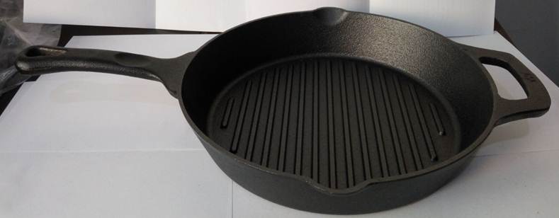 27cm round grill pan pre-seasoned new style