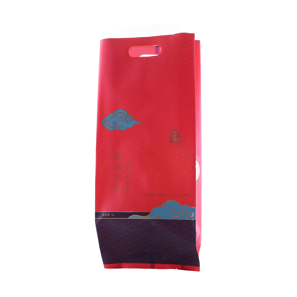 Custom Printed Side Gusset Cat Litter Bag with Handle