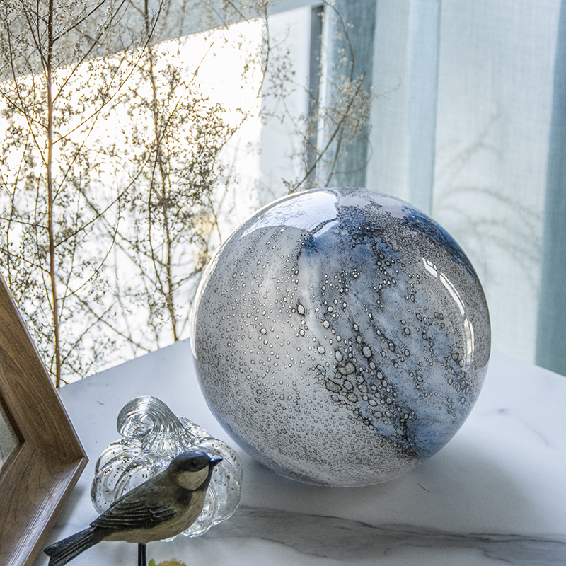 Art color glass decorative lighting handmade spherical shape without base table lamp GJ17-20 Pink-Blue Starry sky/Landscape