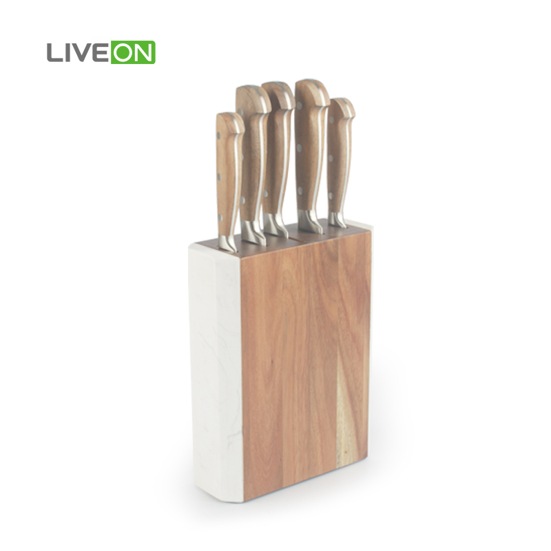 5pcs knife set with block