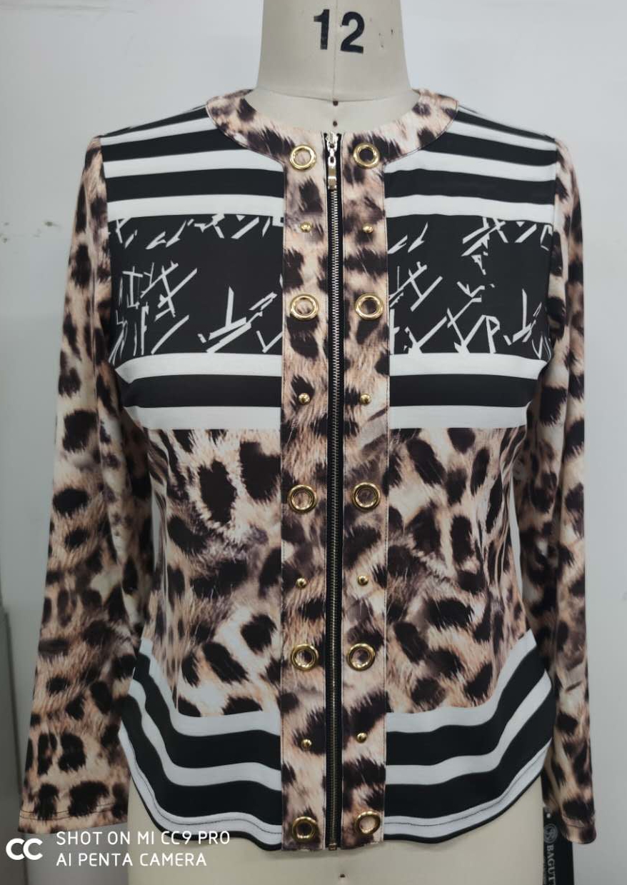 Ladies' 95%polyester 5%spandex Knitted Cardigan