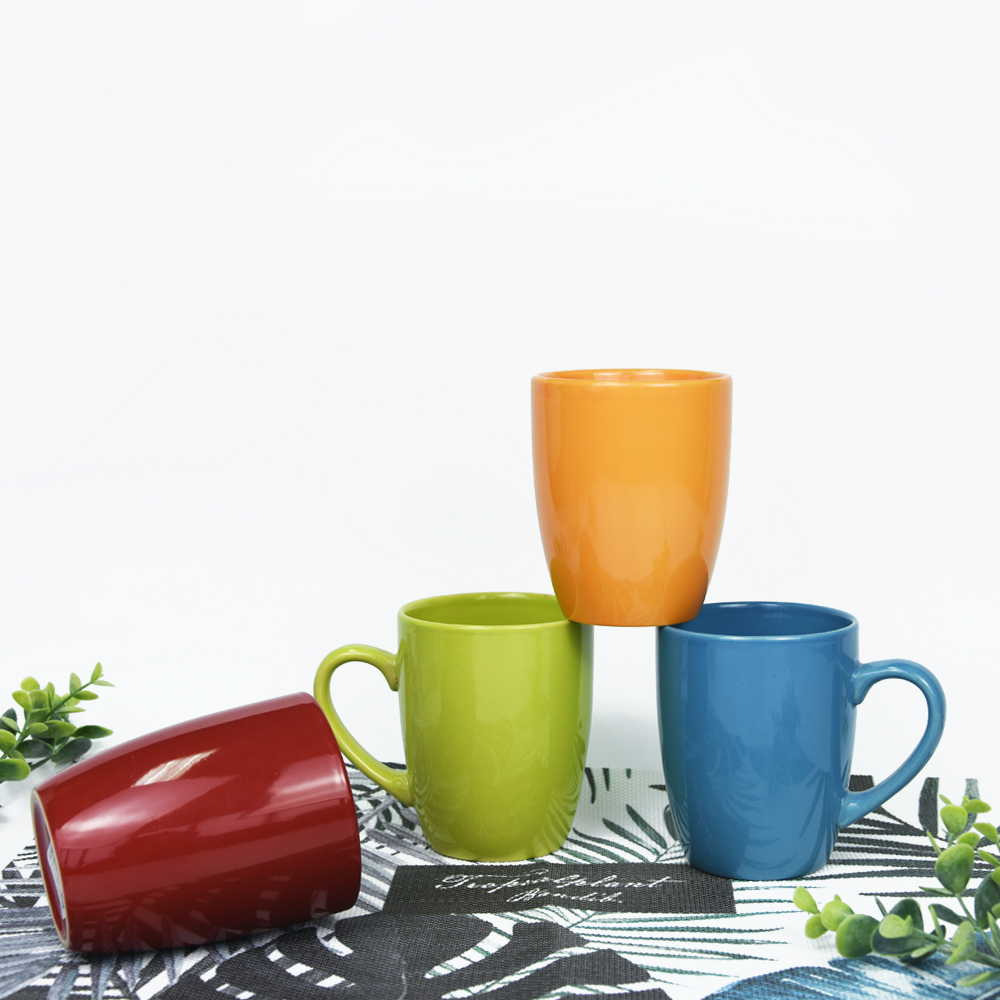 Ceramic 12oz Coffee Mug with Solid Color,Glazed Coffee Mug