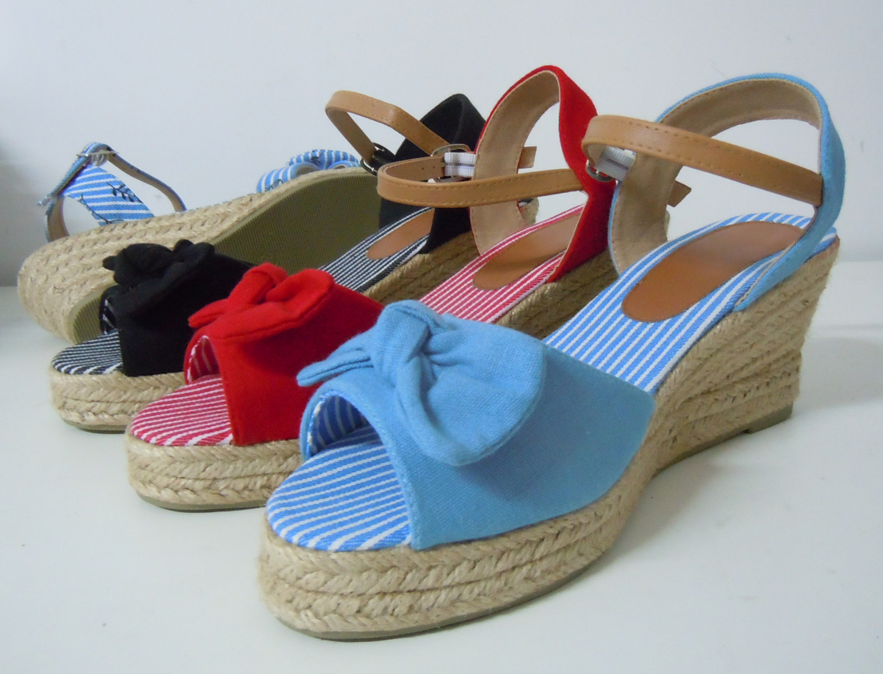 LE192166 Sandals,Linen Sandals, Cork Sandals