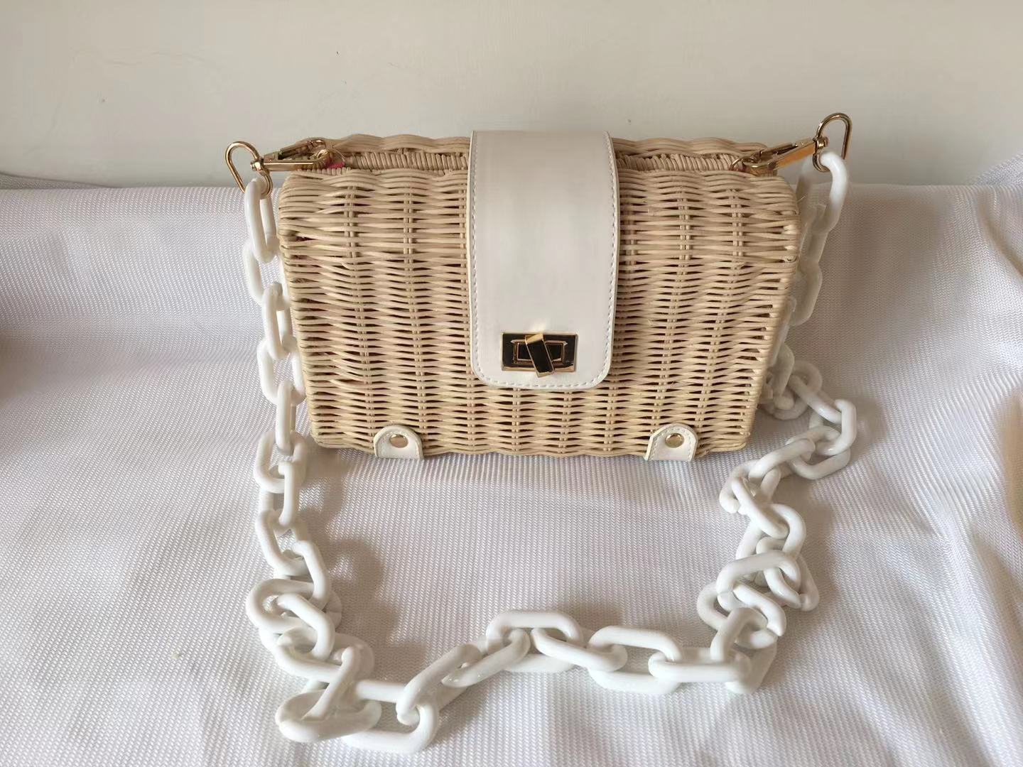 Straw bag Ratton bag for Women