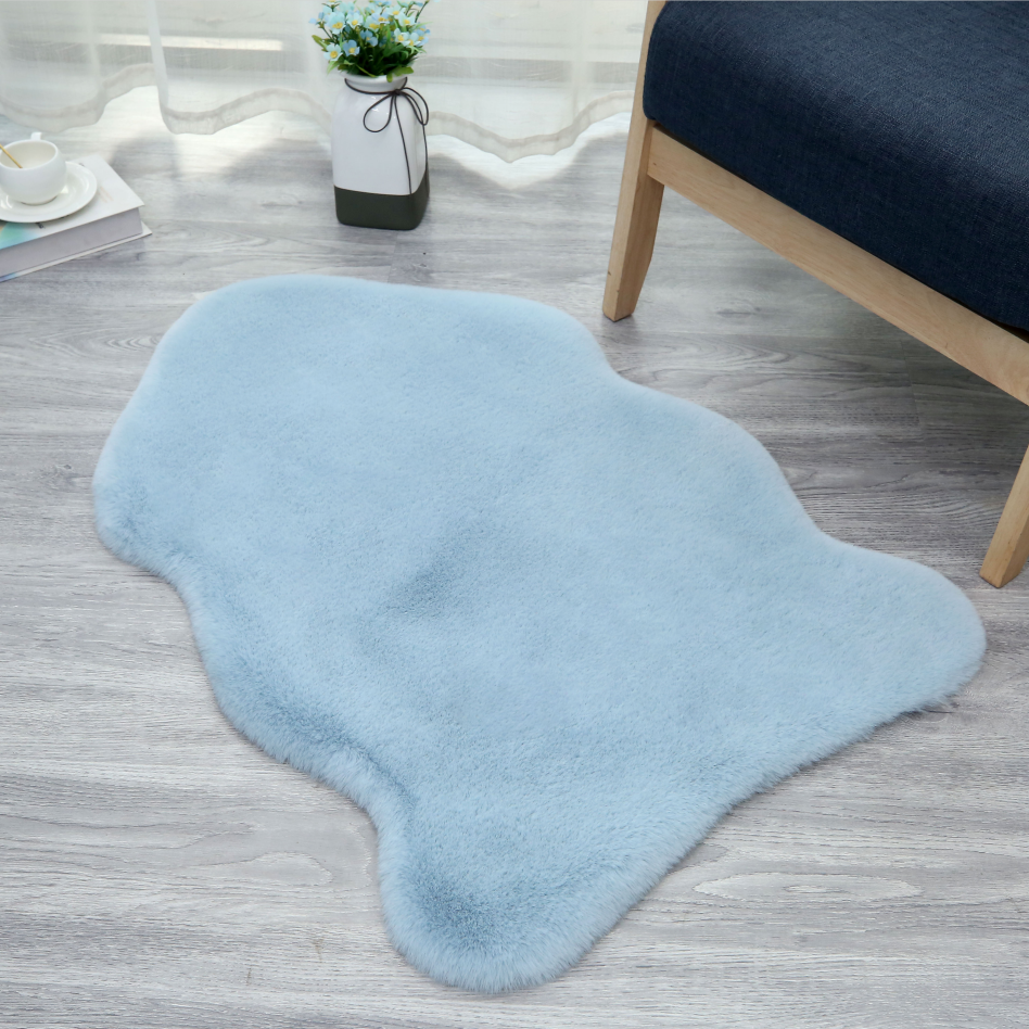 China manufacturer floor rugs faux rabbit fur custom rugs and carpets luxury top quality furry mats pads rugs