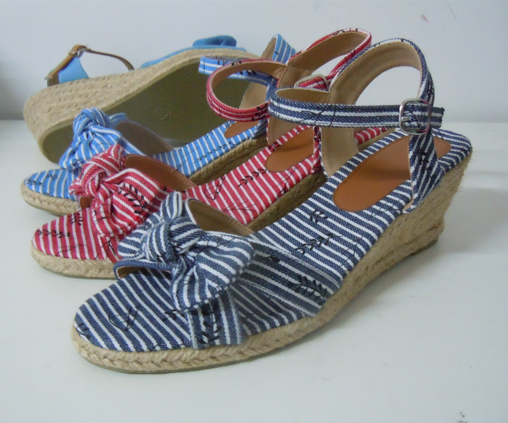 LE192167 Sandals,Linen Sandals, Cork Sandals