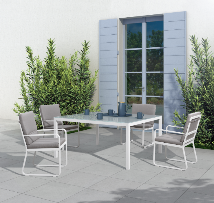 1 new garden outdoor furniture alum chair alum table