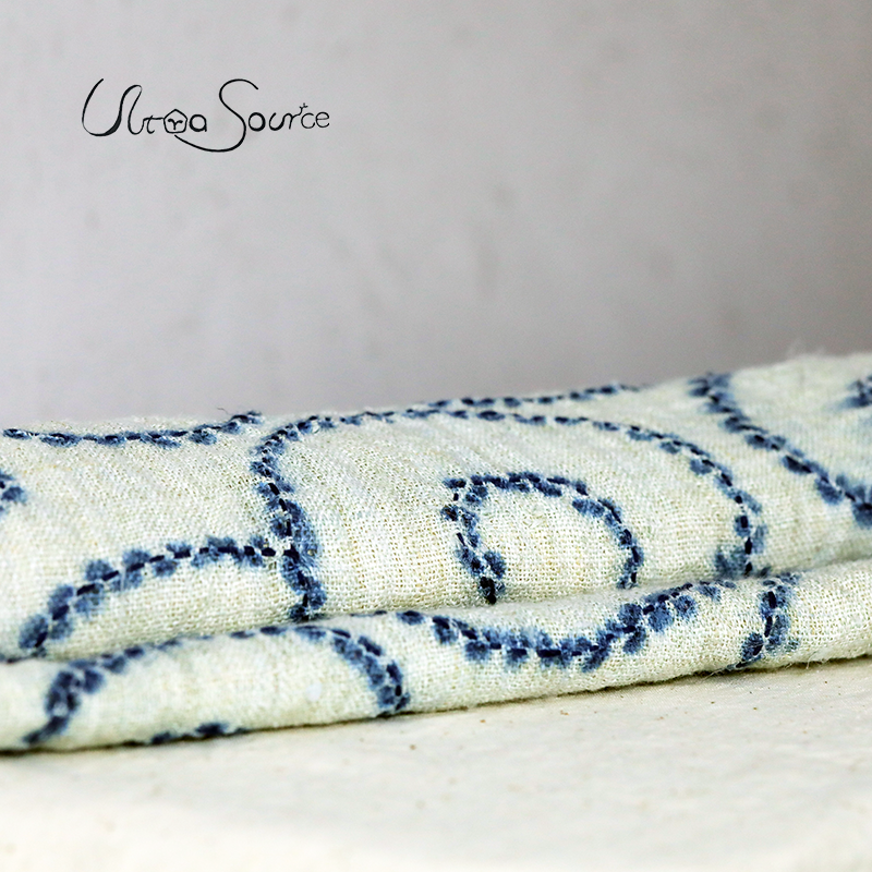 plant dyed table cloth