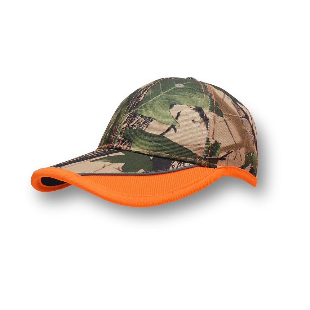 6 panel blank camouflage cotton twill connected panel baseball cap