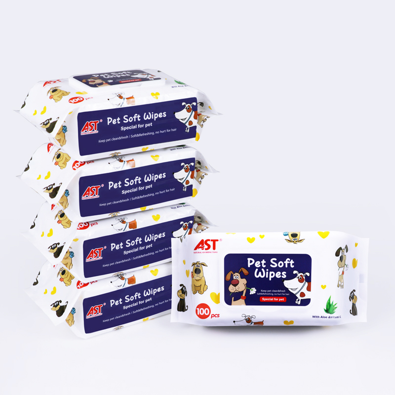 100pcs Disposable Dog Paw Hair Cleaning and Deodorant Pet Wipes