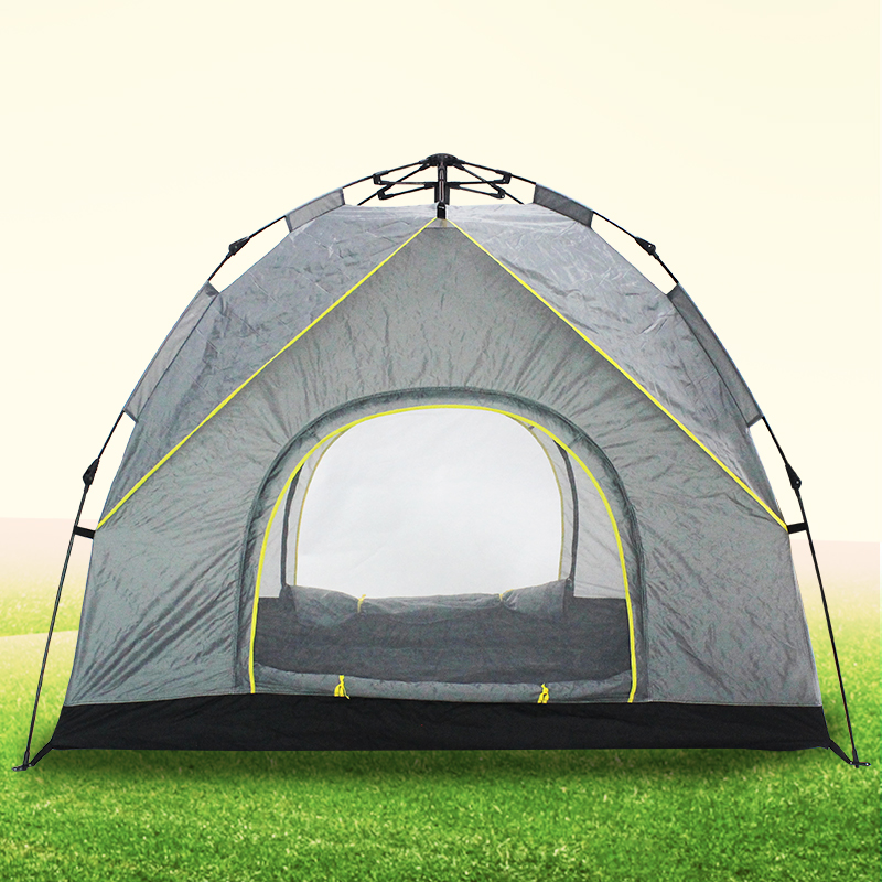 Single layer automatic pole camping tent
