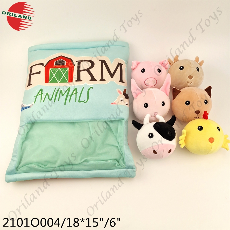 Farm stuffed animals collection bag plush novelty toys for children