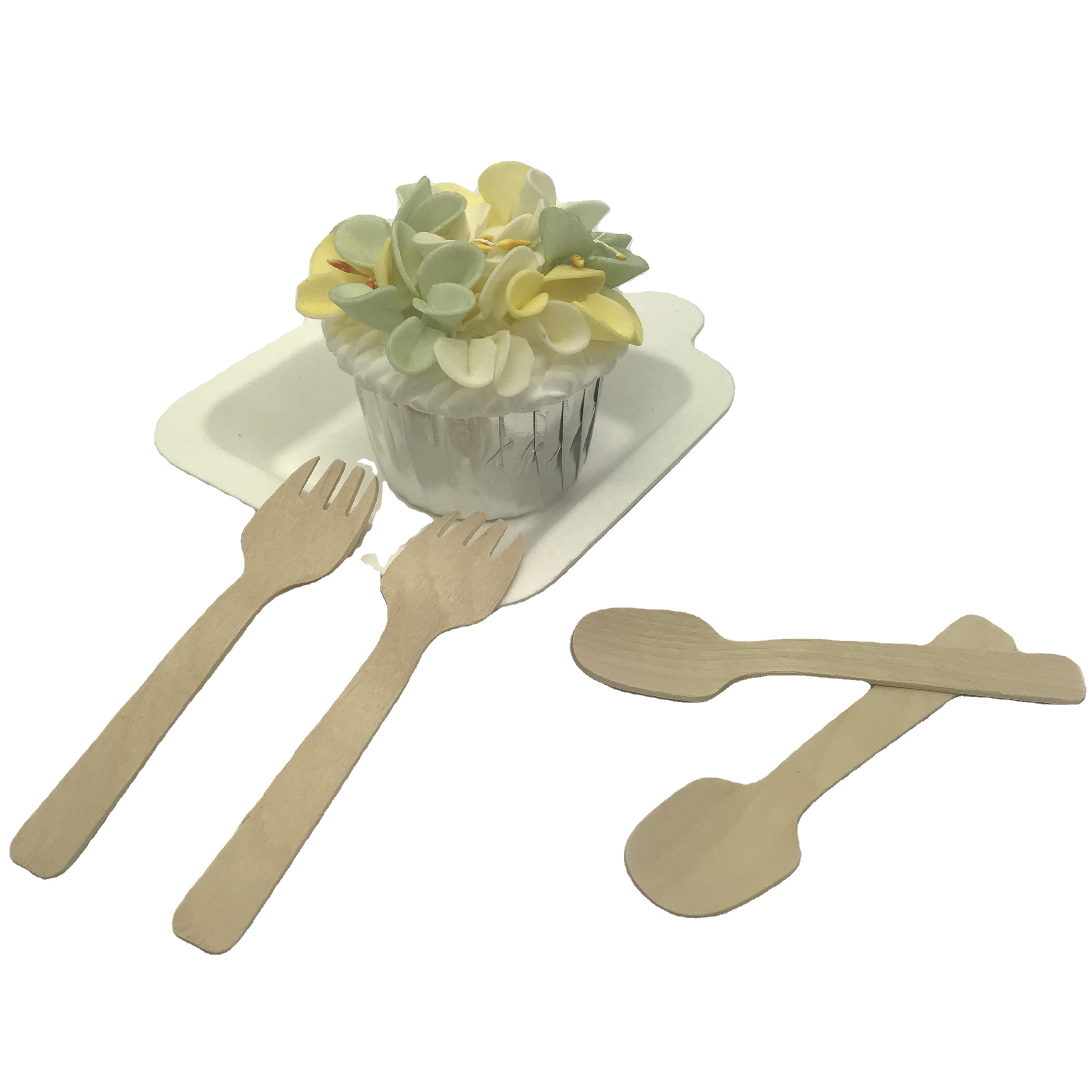Birch Wooden Small Fork and Spoon Set