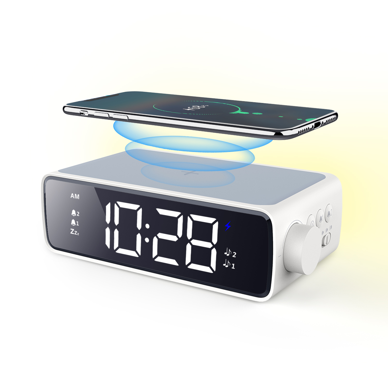 Night Light Wireless Charger Clock