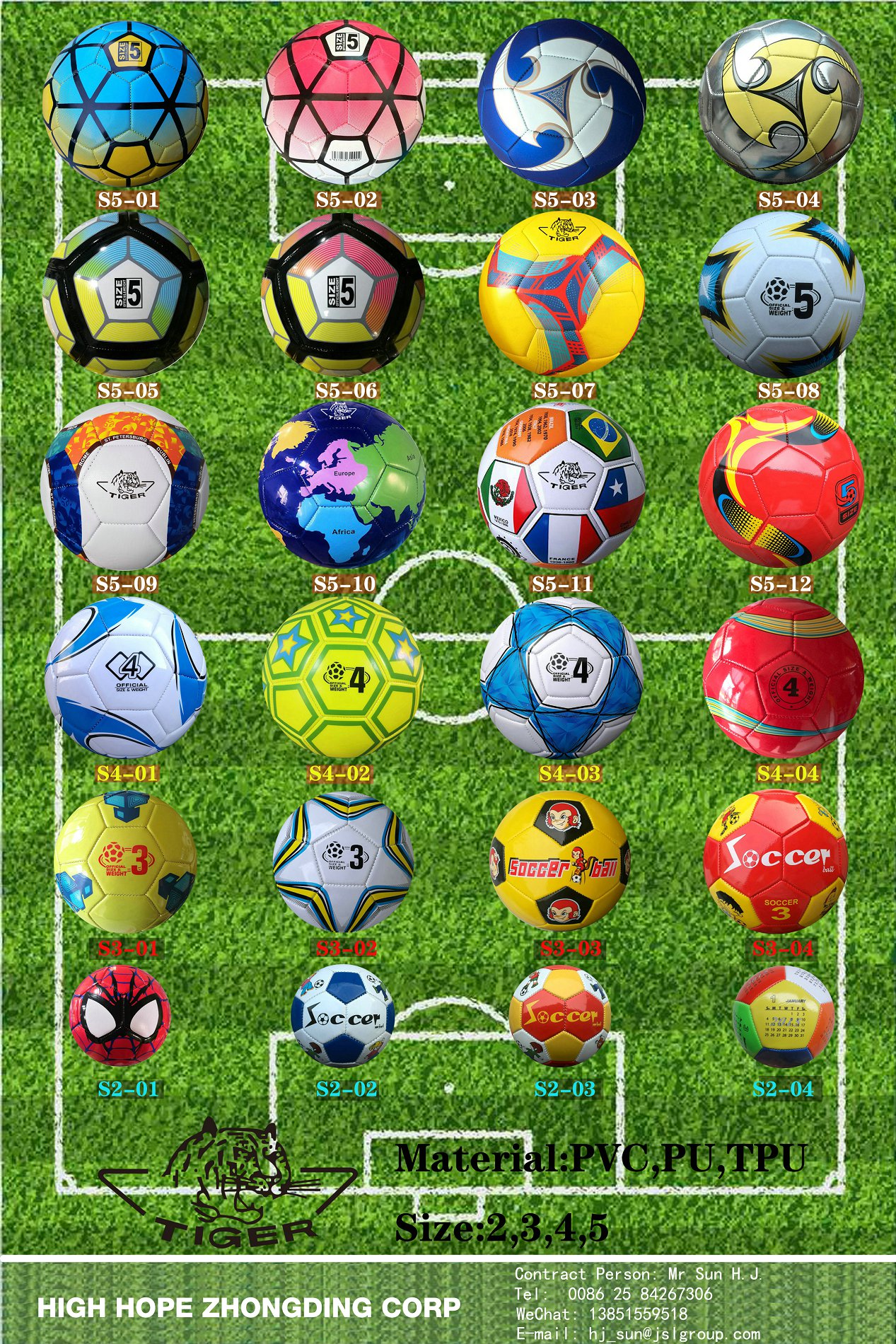 Soccer Ball can be supplied with many kinds of materials, sizes, printings and designs.