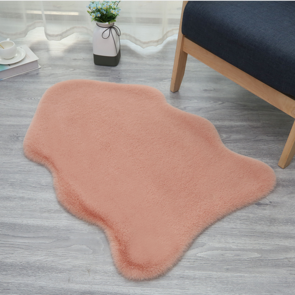 Decotative faux fur carpets customized rabbit fur carpet rugs animal design artificial fur carpets for living room