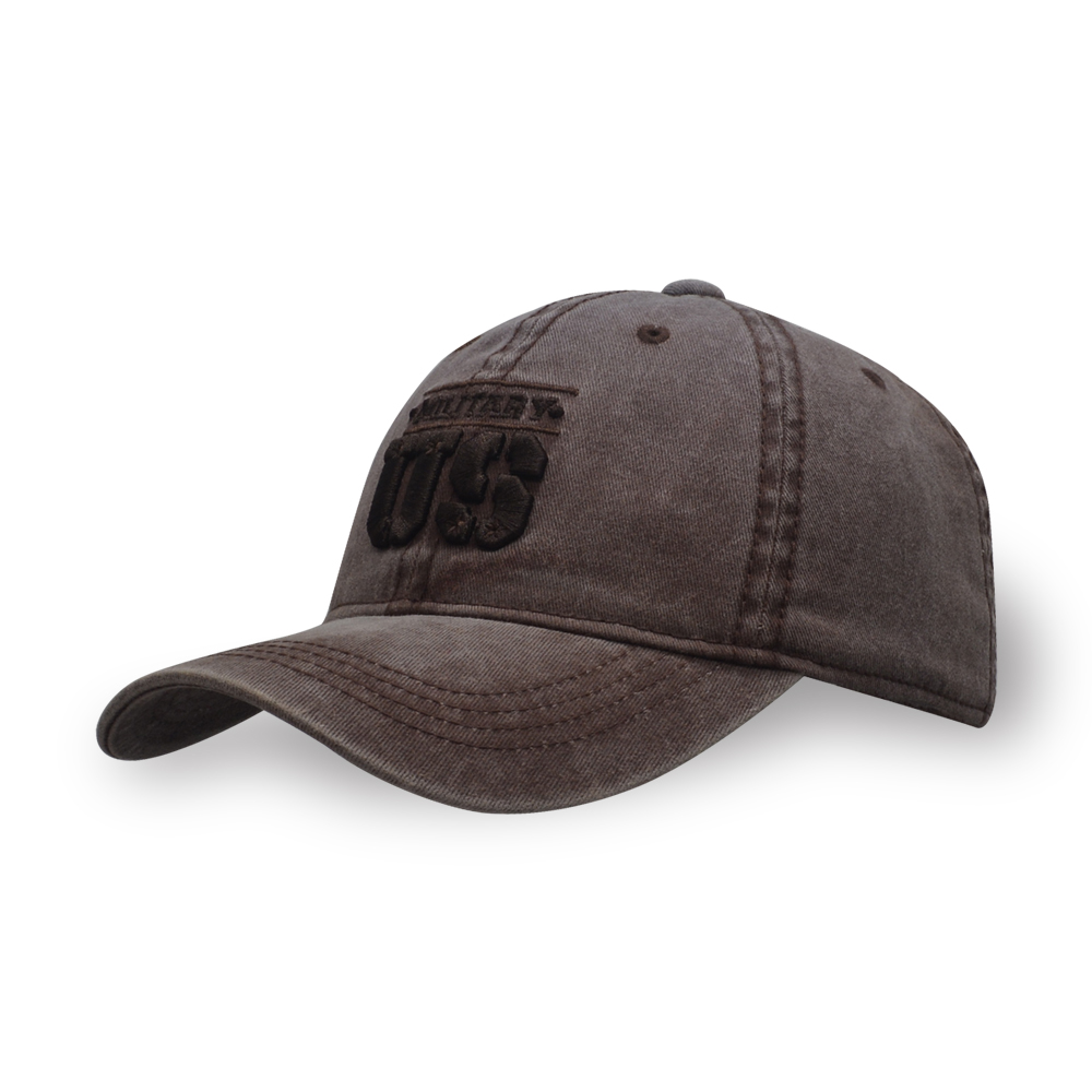 6 panel 3D embroidery coated washed cotton twill baseball cap