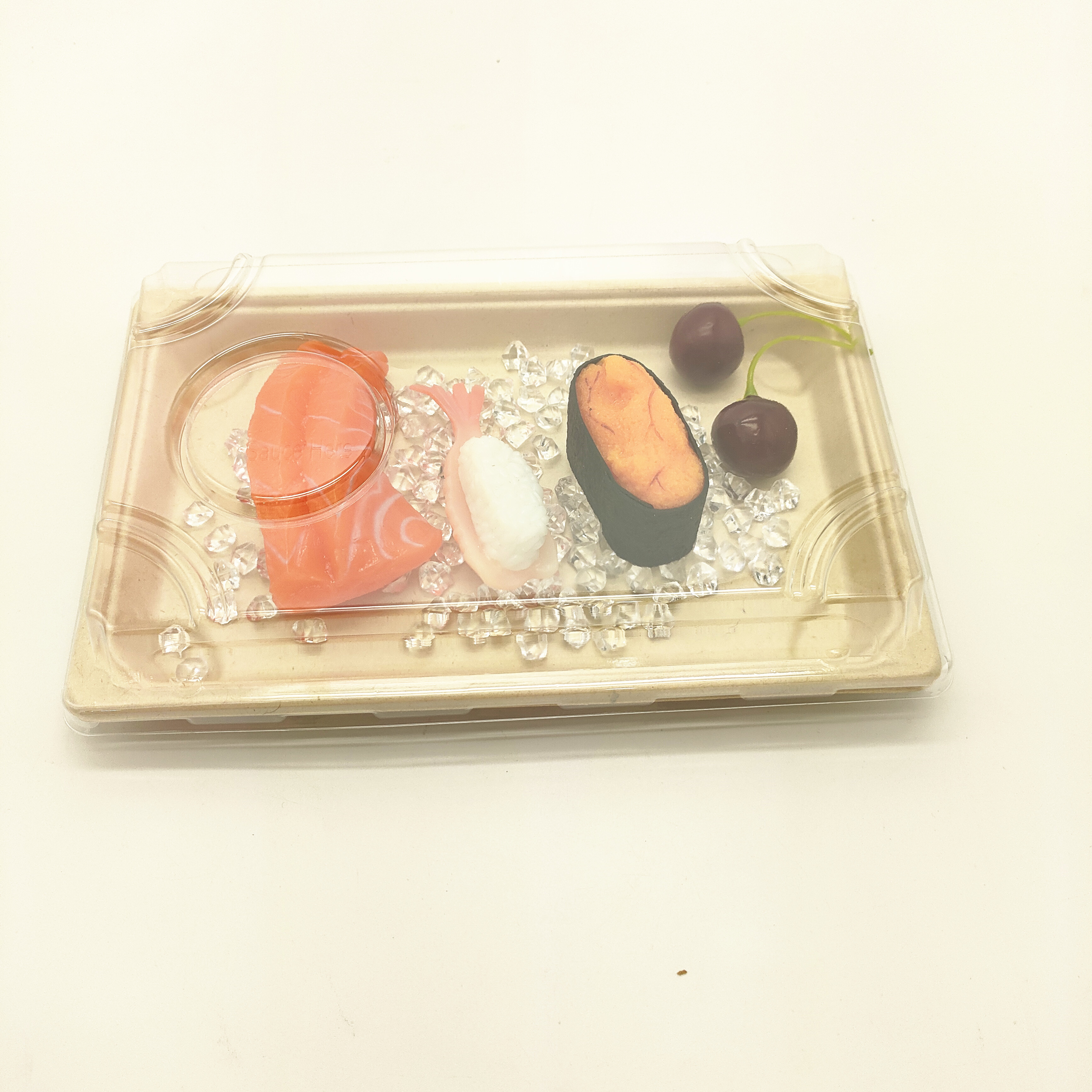 100% Biodegradable and Compostable Rectangular Sugarcane Sushi Tray