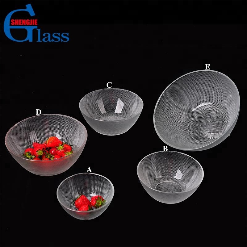 Reasable Unique Pearl Design Glass Ice Cream Bowl Set