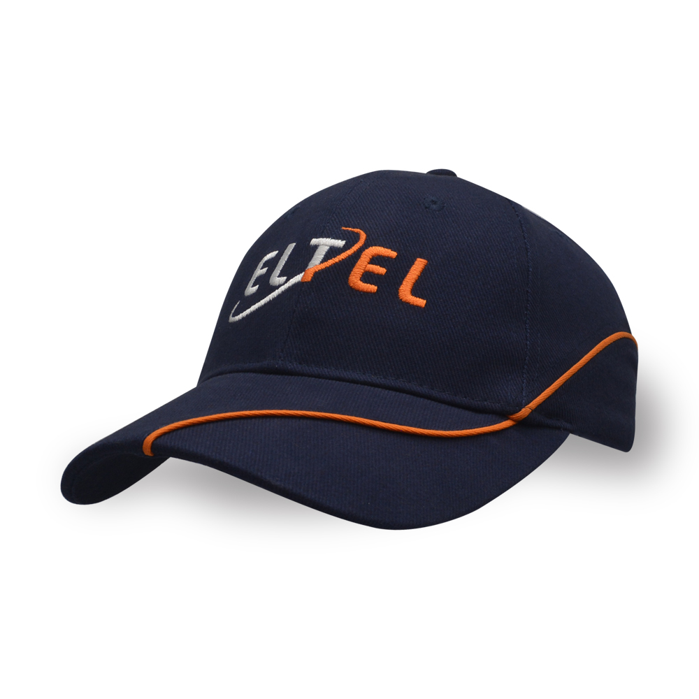 6 panel embroidery brushed cotton twill connected embroidery baseball cap