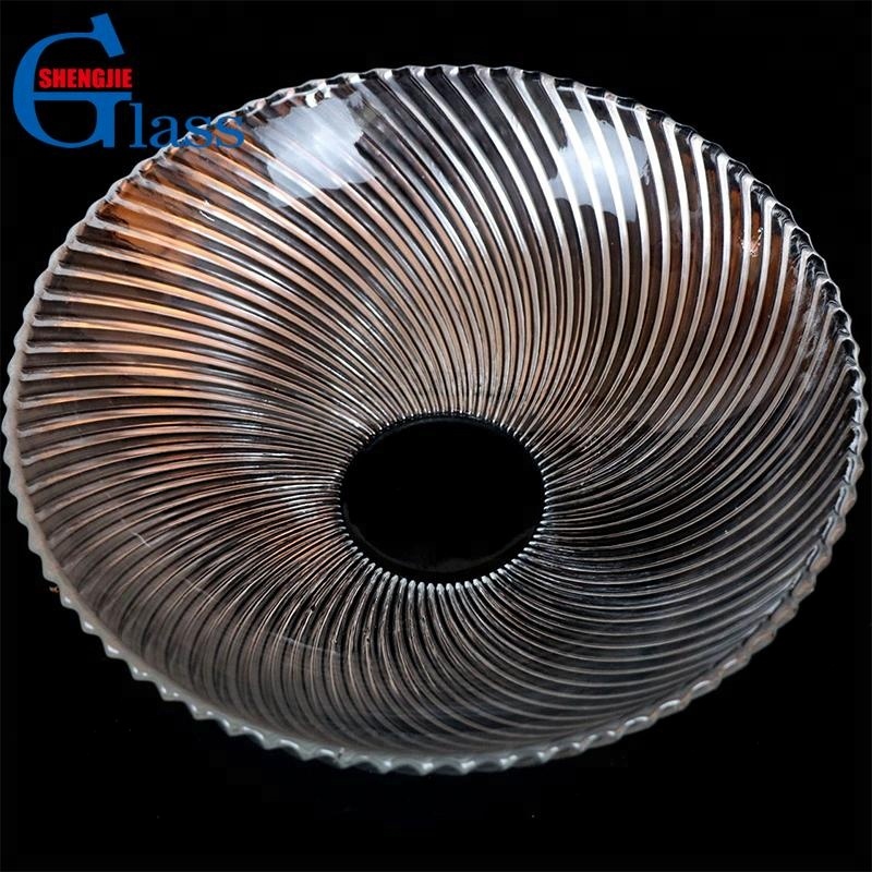 Swirl Design Large Glass Dinner Fruit Plate For Home Or Hotel