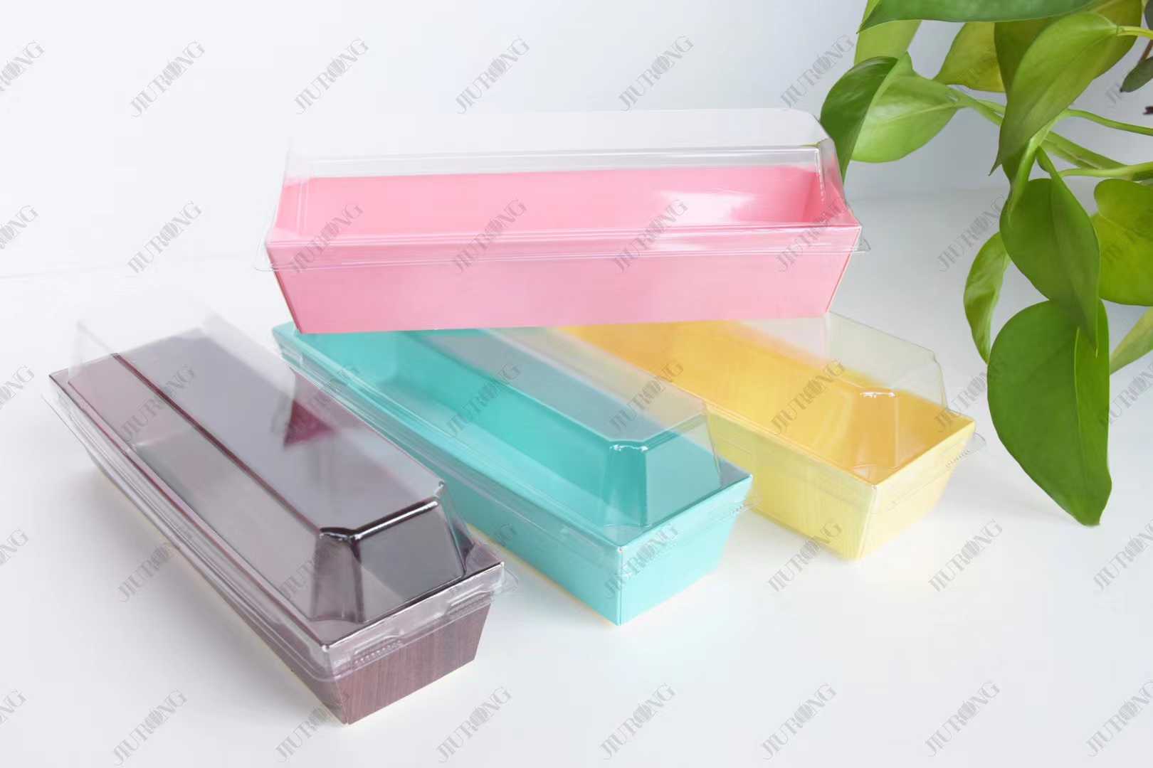 Paper Sushi Tray with lid coloured printed kraft paper box