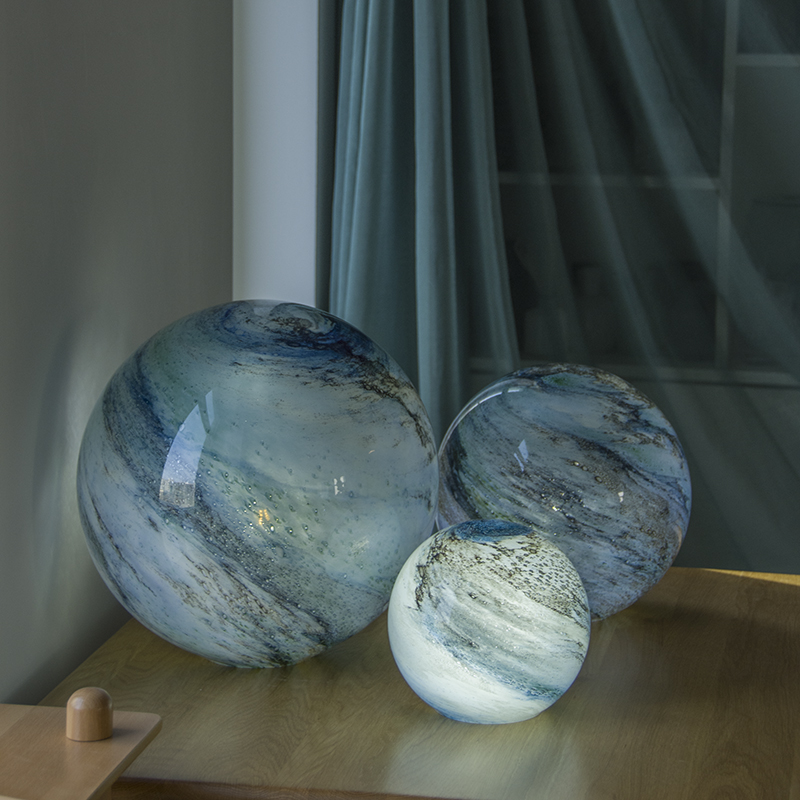 Art color glass decorative lighting handmade oval/ stone shape without base table lamp G16-4/G12-22/GJ17-20 Amber Landscape